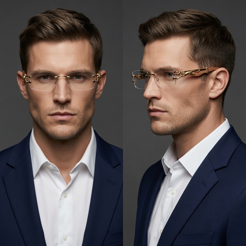 Men Glasses Eyewear UV400 Exclusive Retro Look Face Wear Embellishments Sale New